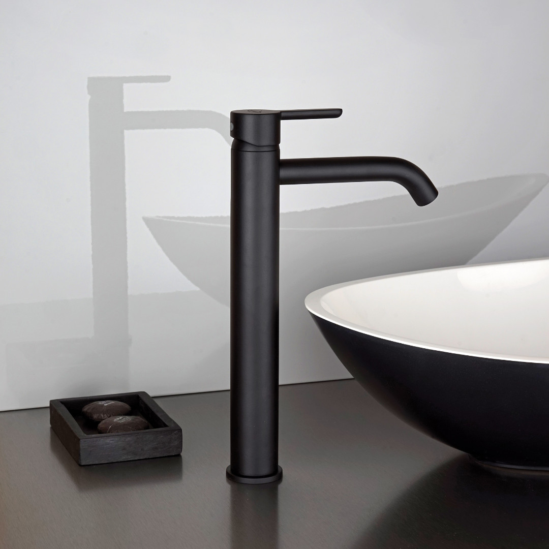 Miscelatore Lavabo Alto Nero Opaco | Jacuzzi Rubinetteria Sunset Yo