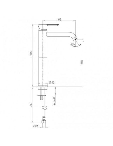 Miscelatore Lavabo Alto Nero Opaco | Jacuzzi Rubinetteria Sunset Yo