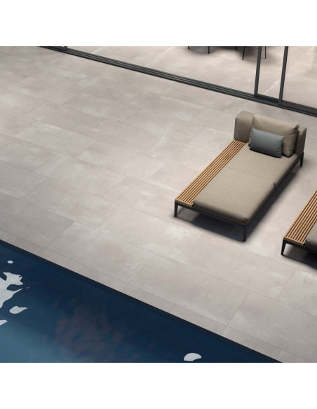 Pavimento Gres Porcellanato Rettificato Effetto Cemento 80x80 cm | Abk Lab325 Base Ash Pavimenti in Gres Porcellanato