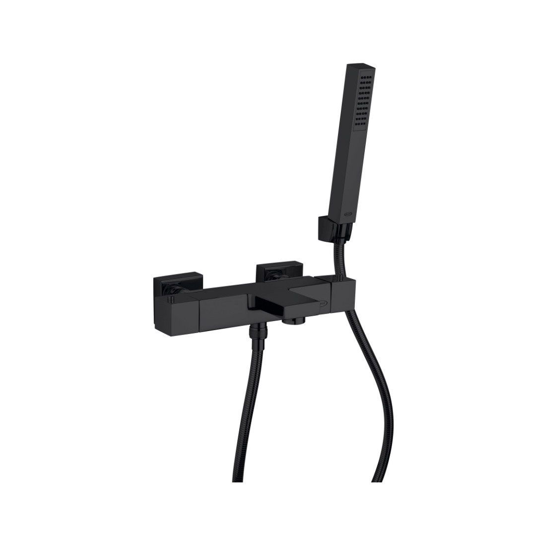 Miscelatore Termostatico Vasca Esterno con Duplex Nero Opaco | Jacuzzi Rubinetteria Twinkle Yo