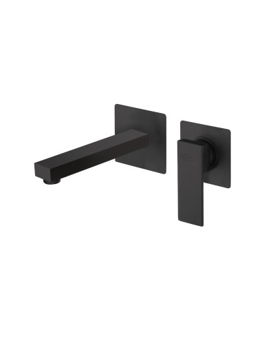 Miscelatore Lavabo a Parete Nero Opaco | Jacuzzi Rubinetteria Twinkle Yo