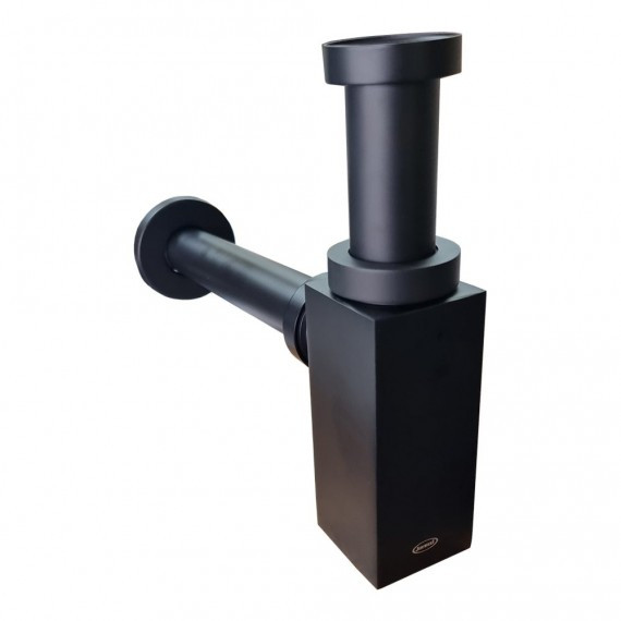 Sifone Alto Nero Opaco Lavabo Quadro | Jacuzzi Rubinetteria