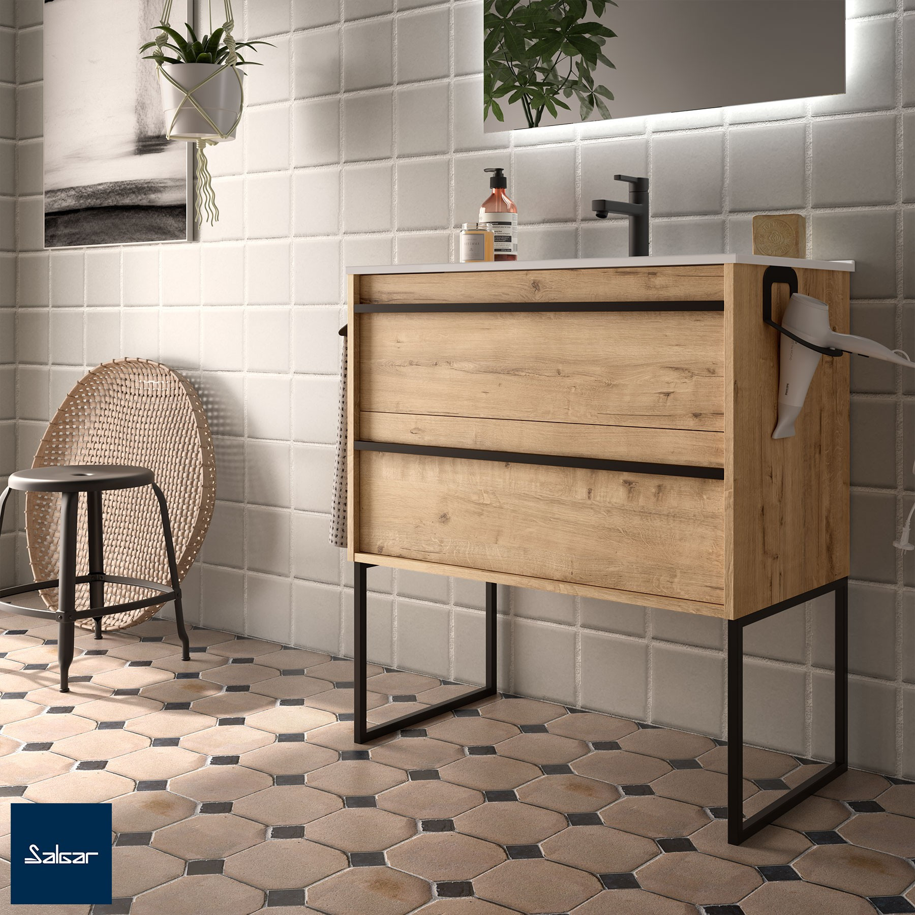 Set Due Piedini Nero Opaco 330 x 432 mm | Salgar