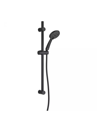 Set Saliscendi Doccia con Portasapone 3 Getti Nero Opaco | Jacuzzi Rubinetteria Zeus Yo