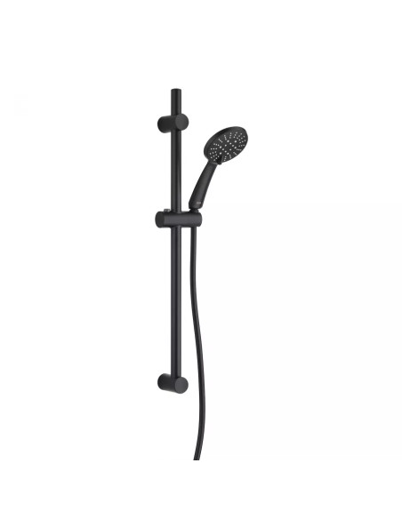 Set Saliscendi Doccia con Portasapone 3 Getti Nero Opaco | Jacuzzi Rubinetteria Zeus Yo