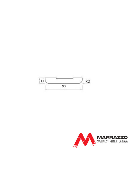 Coprifilo Telescopico Piatto Rivestito Noce Nazionale 2250 x 90 mm Spessore 11 mm