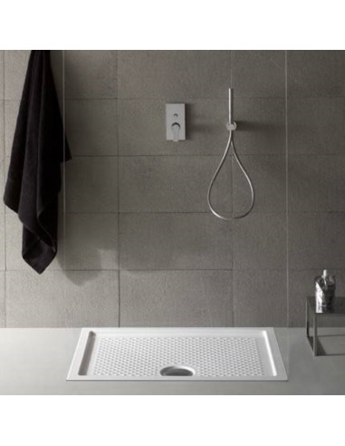 Piatto Doccia 70x100 Ceramica Antiscivolo Bianco Lucido H 6,5 cm | Globo Docciaviva Piatti Doccia Rettangolari