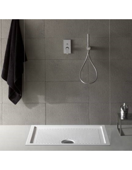 Piatto Doccia 70x100 Ceramica Antiscivolo Bianco Lucido H 6,5 cm | Globo Docciaviva Piatti Doccia Rettangolari