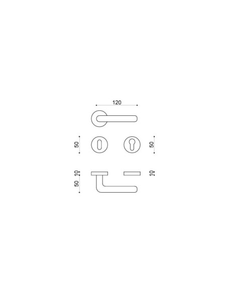 Maniglia Porta per Interno in Ottone |  ZB Arco Maniglie