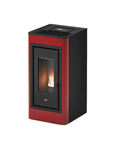 Stufa a Pellet Ventilata Canalizzata Wi-Fi Rosso | Cadel Kobe 11 Air Plus