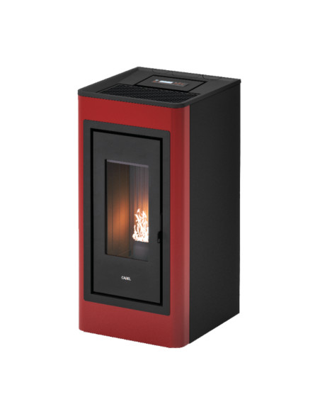 Stufa a Pellet Ventilata Canalizzata Wi-Fi Rosso | Cadel Kobe 11 Air Plus