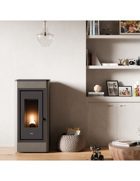 Stufa a Pellet Ventilata Canalizzata Wi-Fi Rosso | Cadel Kobe 11 Air Plus