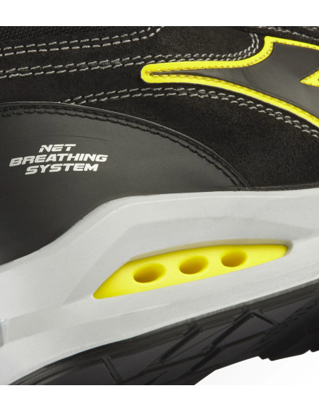 Scarpa Antinfortunistica S3S Nero/Giallo | Diadora Run Net Airbox Mid
