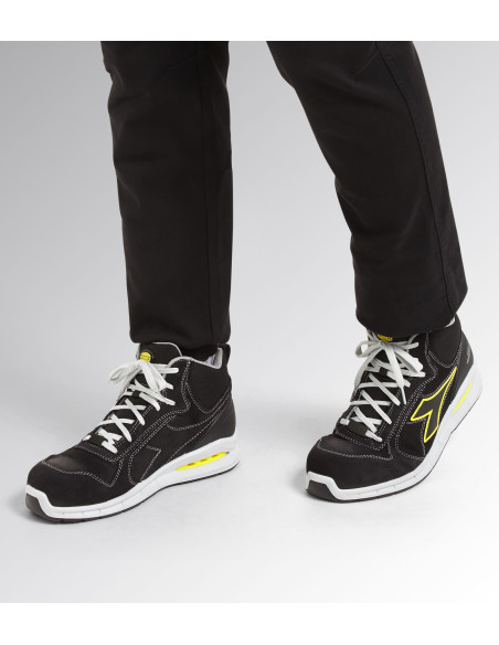 Scarpa Antinfortunistica S3S Nero/Giallo | Diadora Run Net Airbox Mid