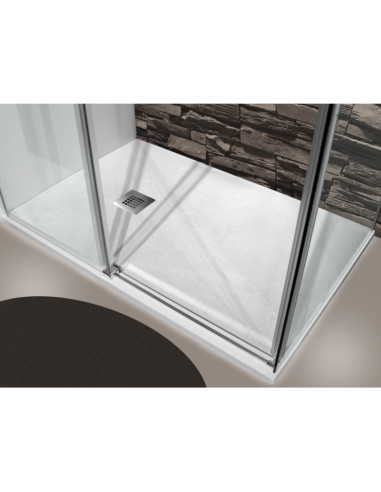 Piatto Doccia 80x170 Effetto Pietra Antiscivolo Bianco H 2,8 | Mammoliti Grivola Piatti Doccia Rettangolari