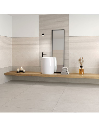 Pavimento Gres Porcellanato Rettificato Effetto Cemento Beige 90x90 cm | Tuscania Ceramiche Le Resine Pavimenti in Gres Porcella