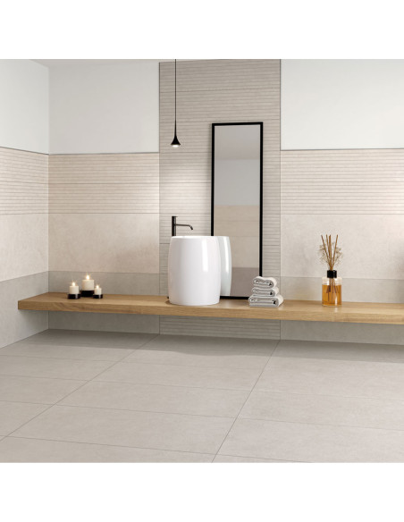 Pavimento Gres Porcellanato Rettificato Effetto Cemento Beige 90x90 cm | Tuscania Ceramiche Le Resine Pavimenti in Gres Porcella