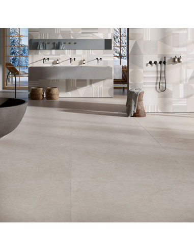 Pavimento Gres Porcellanato Rettificato Effetto Cemento Tortora 90x90 cm | Tuscania Ceramiche Le Resine Pavimenti in Gres Porcel