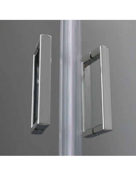 Box Doccia Circolare Scorrevole 80x80 cm in Cristallo Temperato 6 mm Trasparente 190h | New Vertigo Semicircolare