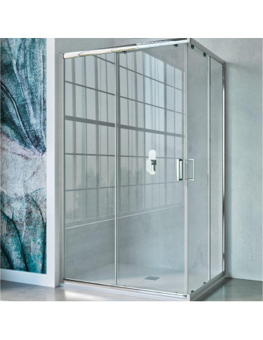 Box Doccia Angolare 2 lati Scorrevole 70x120 cm in Cristallo Temperato 6 mm Trasparente 190h | New Vertigo Angolare