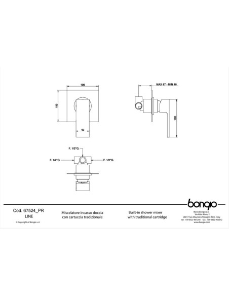 Miscelatore Doccia Incasso | Bongio Line