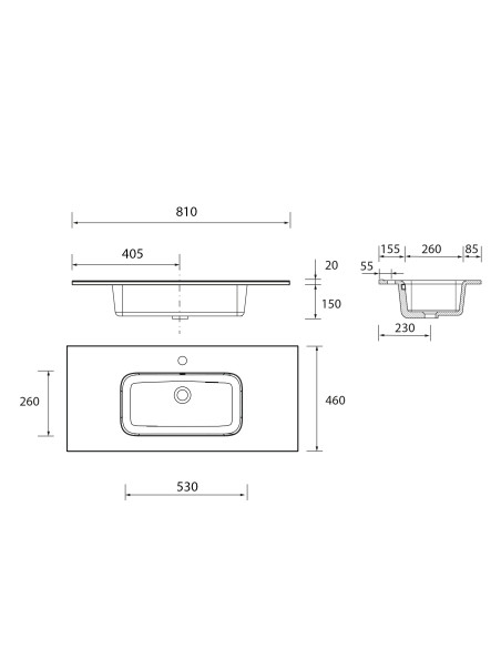 Mobile da Bagno Sospeso 80 cm Lavabo e Specchio Inclusi Noce Maya | Salgar Noja Mobili Sospesi