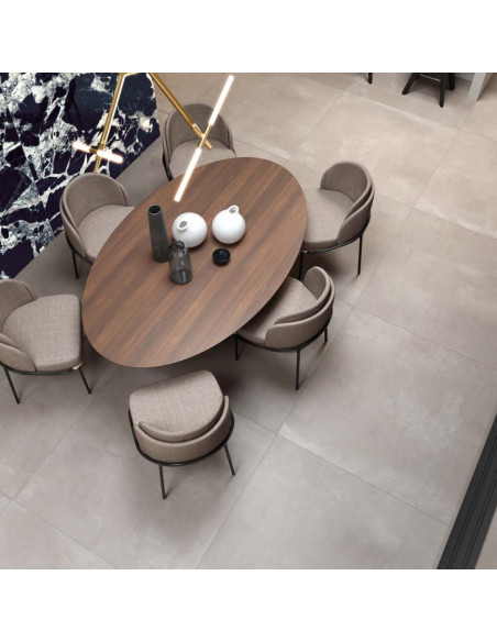 Pavimento Gres Porcellanato Rettificato Effetto Cemento 80x80 cm | Abk Lab325 Base Ash Pavimenti in Gres Porcellanato