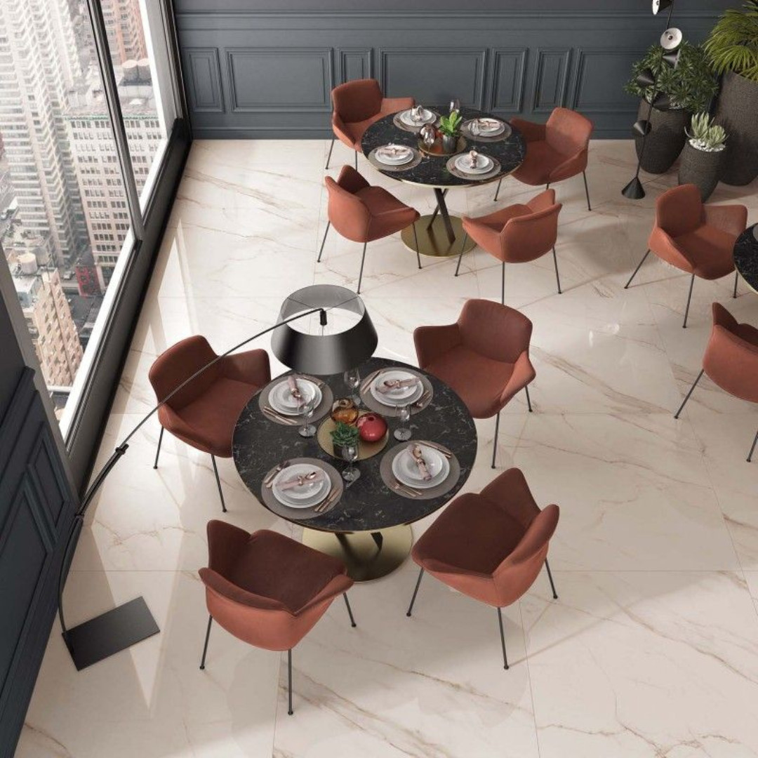 Pavimento Gres Porcellanato Rettificato Effetto Marmo 60x120 cm | Abk Sensi Up Calacatta Gold Lux