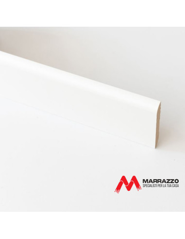 Battiscopa Mdf Bianco Spessore 15 mm x 8 cm x 240 cm