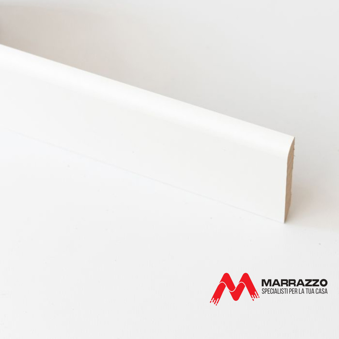 Battiscopa Mdf Bianco Spessore 15 mm x 8 cm x 240 cm