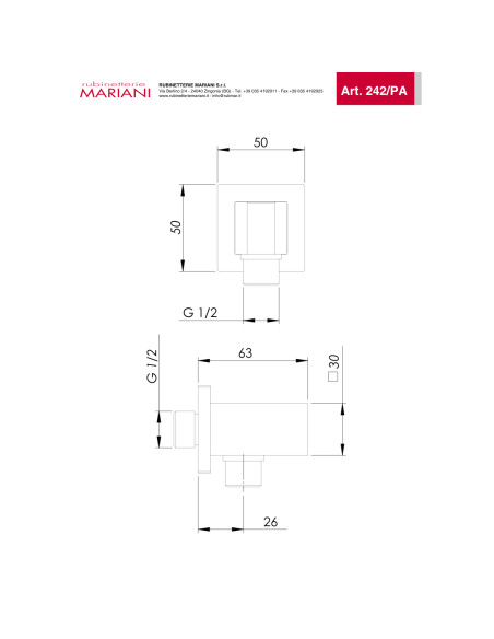 Set Doccia Acciaio Inox Quadro 25 x 25 cm | Mariani Rubinetterie Set Doccia