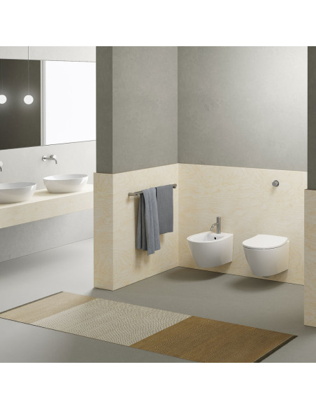 Coppia Sanitari Sospesi Vaso e Bidet Senza Brida + Coprivaso Soft-Close | Gsi Modo 52.37 Coppia Sanitari