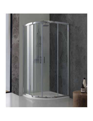 Box Doccia Circolare Scorrevole 90x90 cm in Cristallo Temperato 6 mm Trasparente 190h | New Vertigo Angolare