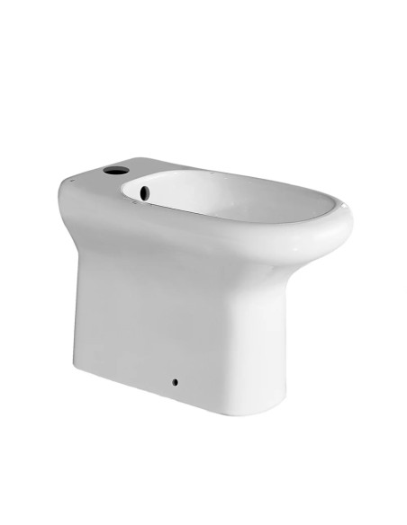 Coppia Sanitari Filomuro Vaso e Bidet  a Terra + Coprivaso Tradizionale | Rak Compact 51.37 Coppia Sanitari