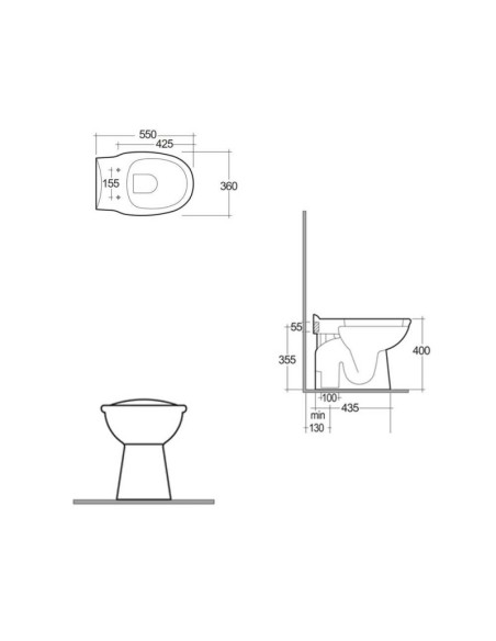 Coppia Sanitari Vaso e Bidet Staccato dal Muro + Coprivaso Tradizionale | Rak Karla 55.36 Coppia Sanitari