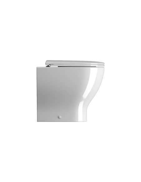 Coppia Sanitari Filomuro Vaso e Bidet a Terra Senza Brida + Coprivaso Soft-Close | Gsi City Pro 52.35 Coppia Sanitari