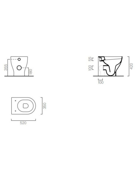 Coppia Sanitari Filomuro Vaso e Bidet a Terra Senza Brida + Coprivaso Soft-Close | Gsi City Pro 52.35 Coppia Sanitari