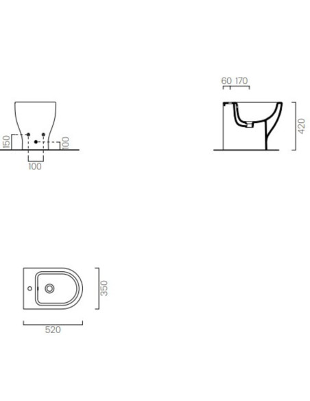 Coppia Sanitari Filomuro Vaso e Bidet a Terra Senza Brida + Coprivaso Soft-Close | Gsi City Pro 52.35 Coppia Sanitari