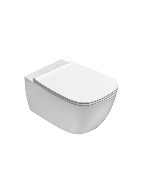 Coppia Sanitari Sospesi Vaso e Bidet Senza Brida  + Coprivaso Soft-Close | Globo Genesis Multi  55.36 Coppia Sanitari