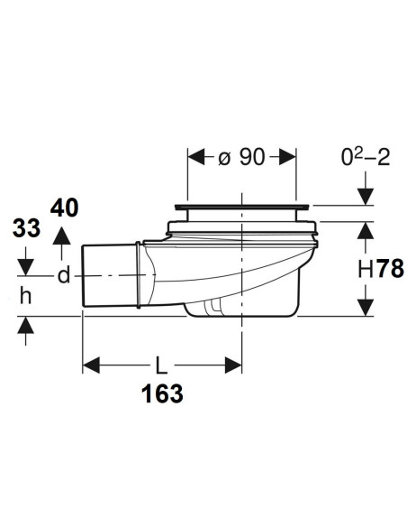Piletta Sifone Doccia d 90 h 7,8 cm | Geberit
