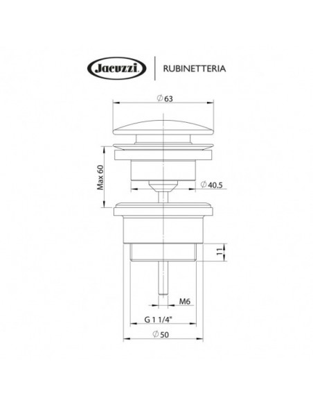 Piletta Scarico Lavabo e Bidet Tonda | Jacuzzi Rubinetteria Pilette e Sifoni