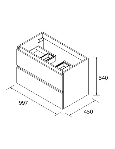 Mobile da Bagno Sospeso 100 cm Lavabo e Specchio Inclusi Macchiato | Salgar Spirit