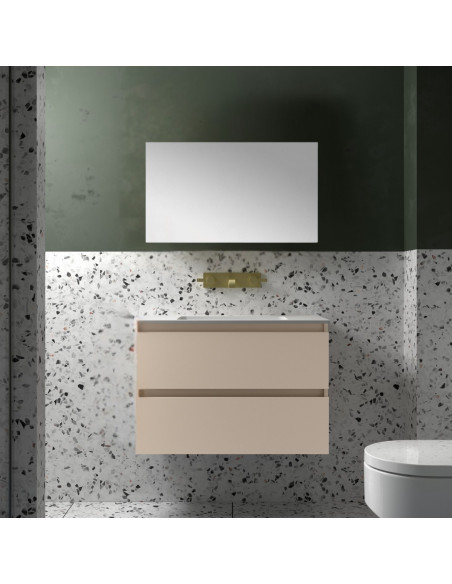 Mobile da Bagno Sospeso 100 cm Lavabo e Specchio Inclusi Macchiato | Salgar Spirit