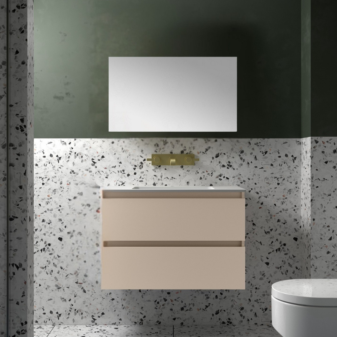 Mobile da Bagno Sospeso 100 cm Lavabo e Specchio Inclusi Macchiato | Salgar Spirit