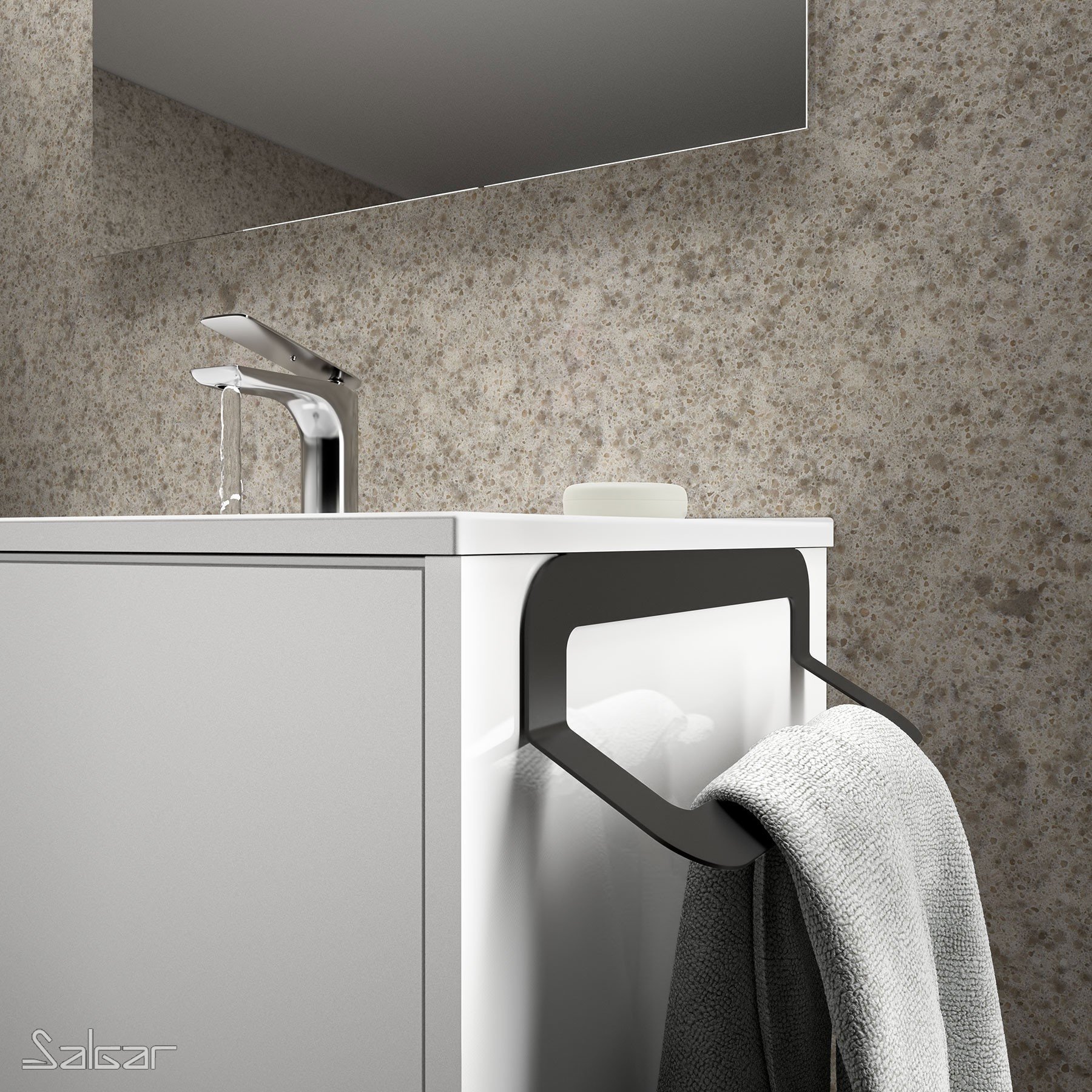 Portasalviette Minimal Nero Opaco | Salgar