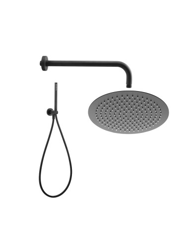 Set Doccia Acciaio Inox Tondo Nero Opaco ⌀ 25 | Jacuzzi Rubinetteria