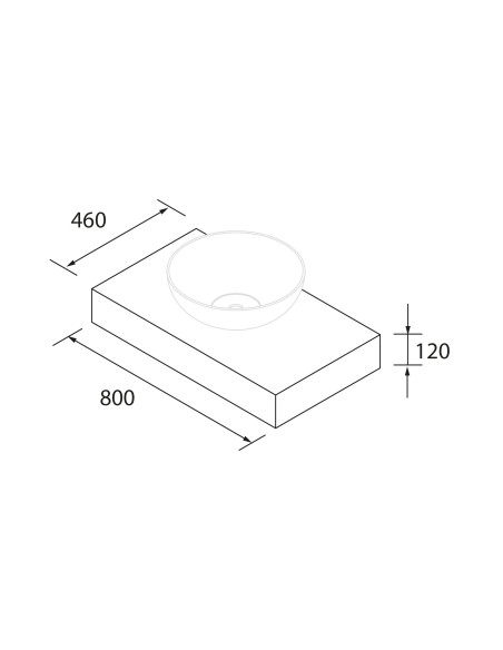 Mobile da Bagno Sospeso 80 cm con Top e Cassettone Noce Maya Specchio Incluso  | Salgar Domus