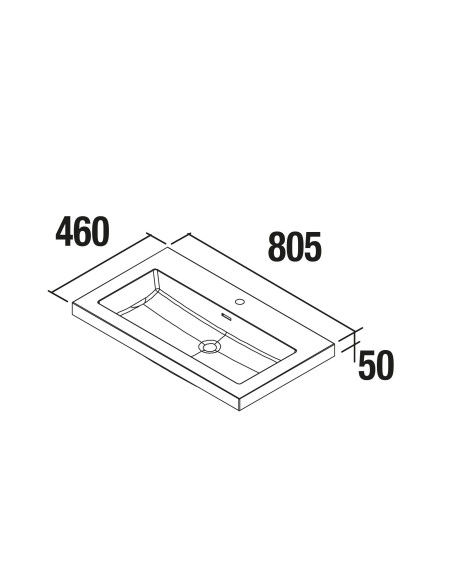 Mobile da Bagno Sospeso 80 cm con Piede Bianco Lavabo e Specchio Inclusi Antracite | Salgar Spirit