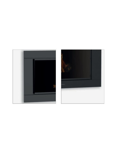 Focolare Camino ad Incasso a Pellet 30 kW Nero | Kalon IdroBlock 16:9