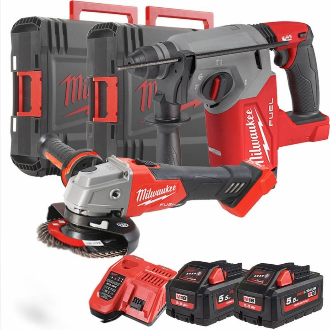 Kit 18V Tassellatore + Smerigliatrice  | Milwaukee M18FPP2BF-552X